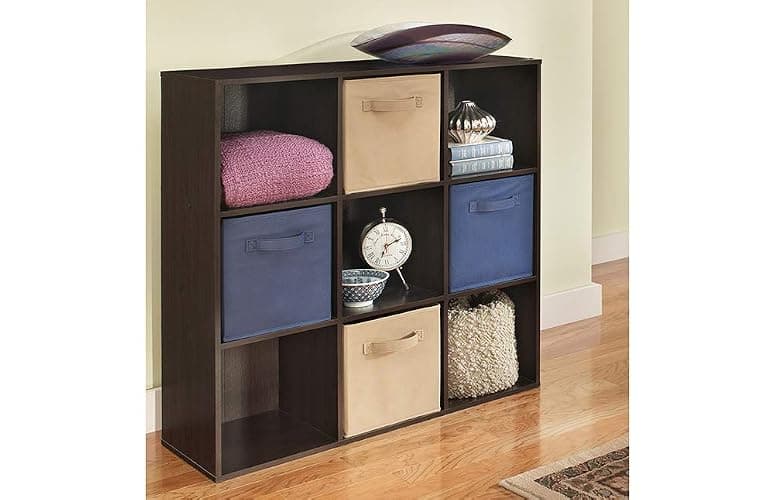 ClosetMaid 9 Cube Laminated Wood Stackable Open Bookcase Display Shelf Organizer for Household, Living Rooms, and Studies, Espresso thumbnail 2