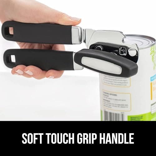 The Original GORILLA GRIP Heavy Duty Stainless Steel Smooth Edge Manual Can Opener and Bottle Openers, Soft Ergonomic Handle, Oversized Handheld Easy Turn Knob, Multifunctional Kitchen Tool, Gray - Gray - 1 thumbnail 6
