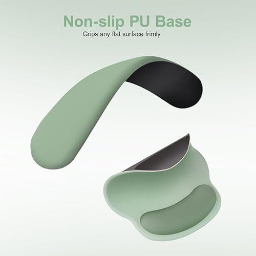 MOSISO Wrist Rest Support for Mouse Pad&Keyboard Set, Circle Curved Ergonomic Mousepad&Coaster Non-Slip Base Home/Office Pain Relief&Easy Typing Pad with Soft Cloth&Silicone Lining, Antique Green thumbnail 6