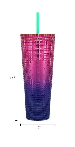 Starbucks Cold Cup Tumbler Venti 24 oz Summer 2022 (Watermelon Pink Purple Gradient) thumbnail 2