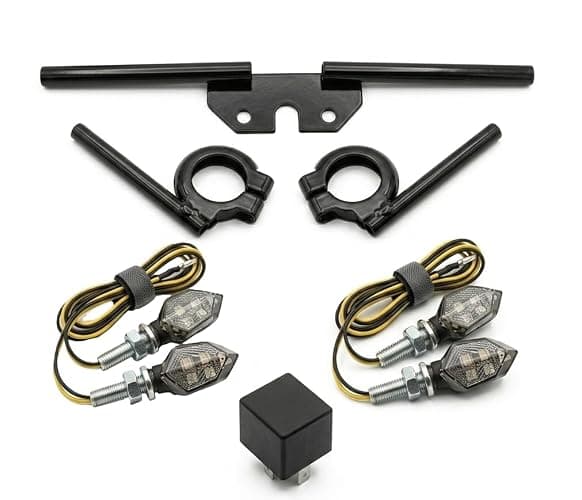 2taktshop LED Blinker Set mit Blinkerhalter für Simson S50 S51 S70 – 4x LED Blinker + Halter + Blinkgeber 12V, E-geprüft, Metall, Schwarz, Plug & Play - Image 1