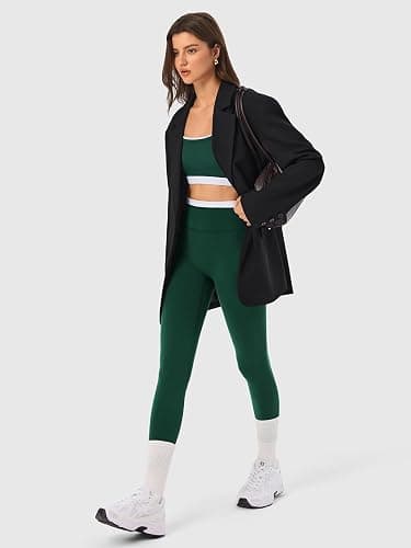 2 Pieces Workout Sets for Women,Seamless Yoga Leggings with Padded Sports Bras,Athletic Matching Outfits,Gym,Casual thumbnail 5