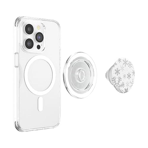 Snowflakes Christmas Winter Ice Gray Snow Frost White PopSockets PopGrip for MagSafe thumbnail 3