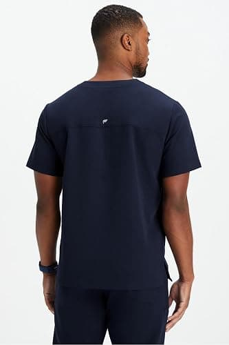 Fabletics Men's Helix 1-Pocket Scrub Top - MotionTech, Wrinkle-Resist, Chest Pocket, Anti-Shrink, Semi-Slim Fit thumbnail 2