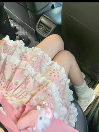 Women's Kawaii Skirts 2000s Vintage Y2k Clothing Pink A-line Slim Lolita Mini Skirts Sweet High Waist Lace Outfits thumbnail 5