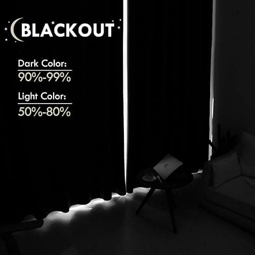 DWCN Blackout Curtains for Bedroom Living Room 42 x 84 Inch Long Ivory | 2 Panels Set, Room Darkening, Thermal Insulated, Light Blocking, Rod Pocket Drapes, Noise Reducing Window Treatments thumbnail 4