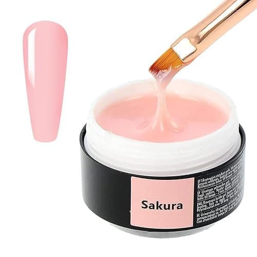 Sincero Salon Solid Builder Gel for Nails - Sakura - Hard Gel Builder for Extension - Nail Repair and Strengthener - LED UV Builder Gel for Nails - Use with Nail Forms - Nail Hardener Gel 15ml - Image 1