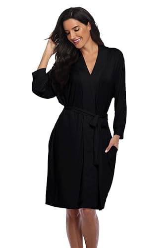 Super Shopping-zone Women's Robes Lightweight Kimono Robes Knit Bathrobes Soft Sleepwear Loungewear - Image 1