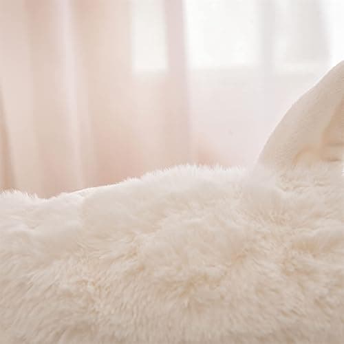 A Nice Night Faux Fur Reading Pillow Bed Wedge Large Adult Children Backrest with Arms Back Support for Sitting Up in Bed/Couch for Bedrest,Ivory thumbnail 7