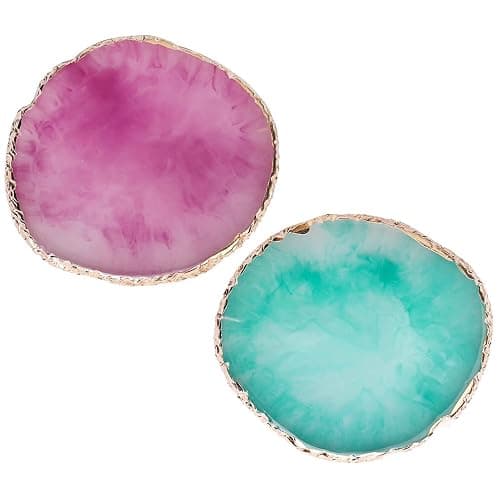 2 Pcs Resin Nail Art Palette, Valentine Nails Art Painting Palettes Gold Edge Nail Holder Nail Art Display Board Galentines Gifts Valentines Day Gifts for Women thumbnail 2