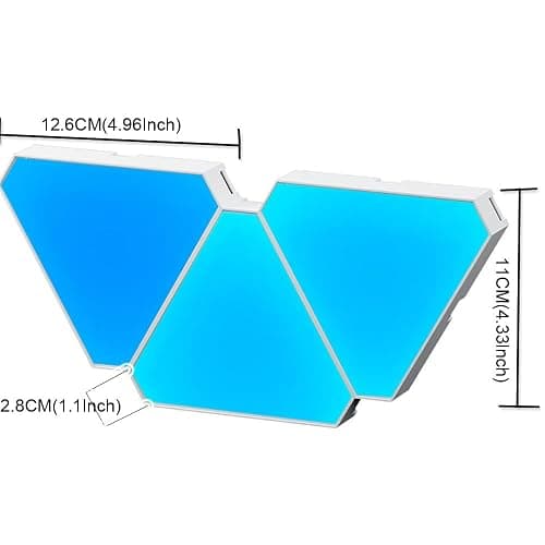 fbkapelk WiFi Bluetooth 5V USB Triangle Lamps Quantum Atmosphere LED Night Light for Game Bedroom Decoration Creative Decorat Wall Lamps (10 PCS Bluetooth) thumbnail 2