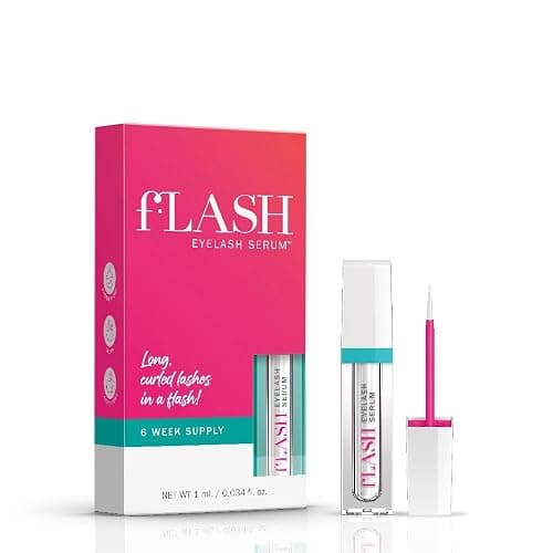 fLASH Eyelash Serum Mini for Long, Curled Natural Lashes - Enhances & Strengthens, Safe & Effective Formula for Contact Wearers & Sensitive Eyes, Travel Size, 6 Week Starter Supply - 1mL (0.034 Fl Oz) - Image 1