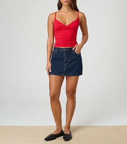 Giraropa Women Summer Basic Cami Shirt Sexy Sleeveless Spaghetti Strap V Neck Tank Top Y2K Slim Fit Going Out Crop Tops thumbnail 3
