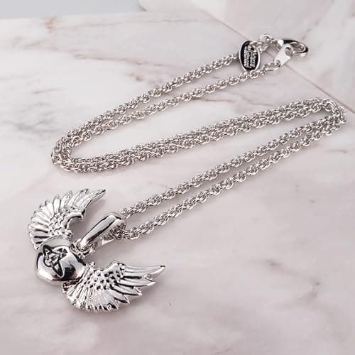 ZHAOZHAO Silver Saturn Necklace for Women - Love Heart Universe Planet Pendant, Single Layered, Punk Style thumbnail 4