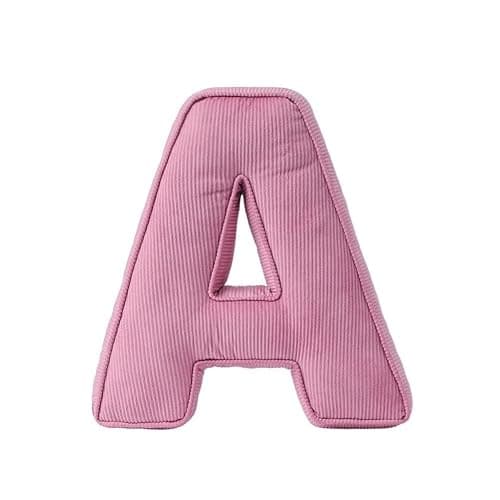 Pink Letter Plush Pillow, Letter Hugging Throw Pillows, Decorative Corduroy Initial Letter Shaped Throw Pillows, Letter Pillows English Alphabet A to Z for Sofa Bedroom Living Room Decor (A) - Image 1