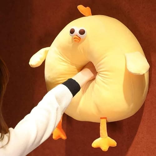 Maomoto Funny Fat Chicken Plush Pillow, Super Soft Mother Hen Doll, Cute Chicken Neck Pillow, Yellow Plush Stuffed Animal for Boys & Girls Festival Gifts thumbnail 4