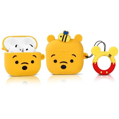 XMBYGY Case and Cleaner Pen for AirPods 4th Generation Wireless Earbuds, Silicone Cartoon Charging Protective Cover and 3 in 1 Cleaning Kit for AirPods 4 with Doll and Anti-Lost Lanyard thumbnail 3