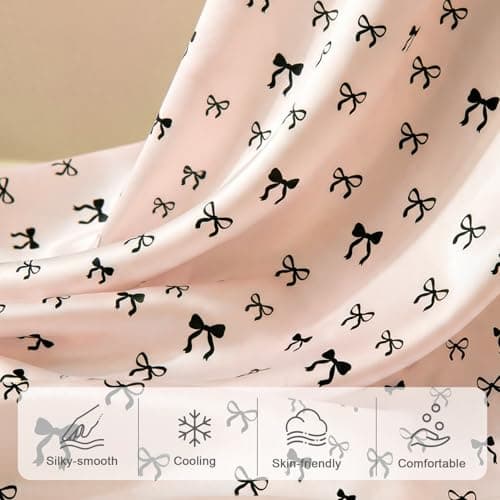 FIOBEE Girls Satin Pajamas Set Short Sleeve Button Down Sleepwear Silky Soft Two Piece Pjs Clothing for Kids Teens 8-14 Years thumbnail 4