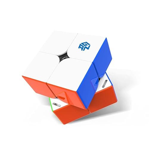 GAN 251 M Pro, 2x2 Magnetic Speed Cube Stickerless Gans 251 Mini Cube Puzzle Toy for Beginner(Frosted Surface Primary Internal) | Frosted surface, One-piece construction, Consistent stability, Smooth turning, Christmas gift, Spatial Awareness Toys - Image 1