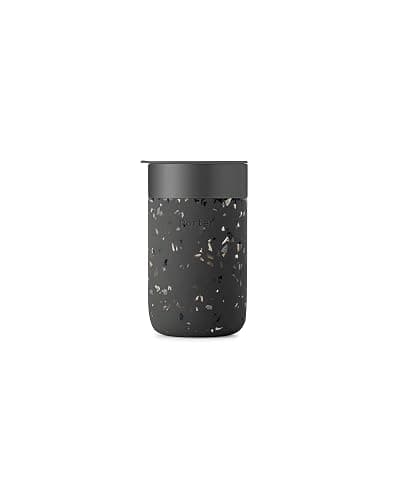W&P Porter Ceramic Mug w/ Protective Silicone Sleeve, Terrazzo Charcoal 16 Ounces | On-the-Go | Reusable Cup for Coffee or Tea | Portable | Dishwasher Safe - Image 1