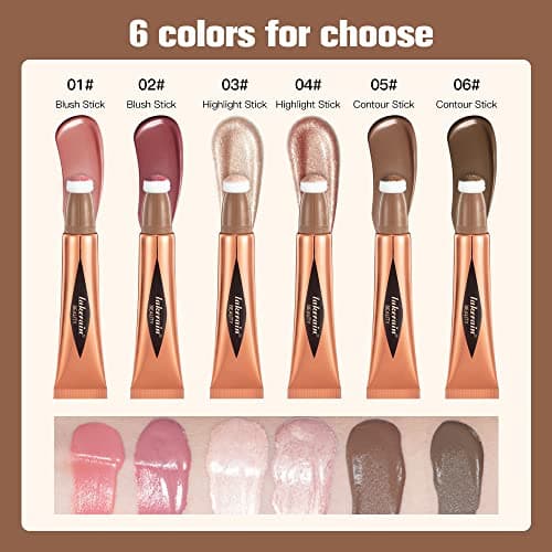 Liquid Blush Beauty Wand, Liquid Blush, Blush stick, Liquid Blush for Cheeks, Contour Beauty Wand, Natural Smooth Creamy Highlight Matte Liquid Blush Stick with Soft Cushion Applicator (Contour Stick#1) - Contour Stick#1 - 1 Fl Oz (Pack of 1) thumbnail 6
