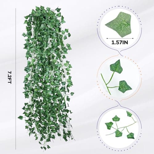 Alotiki Fake Vines, 36 Pack 252 Feet Artificial Ivy Garland Vines for Bedroom Decor, Hanging Vines for Party Wedding Christmas Decoration,Fake Leaves for Outdoor Patio Garden - Image 1