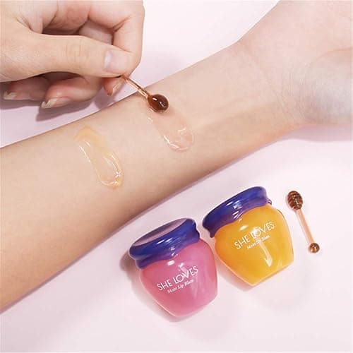 2PCS Lip Mask Overnight, Honey&Sakura Day and Night Repair Sleeping Lip Balm, Fade Lip Lines Bee Balm, Hydrating &Prevention Dry and Crack Lip Scrubs Exfoliator thumbnail 8