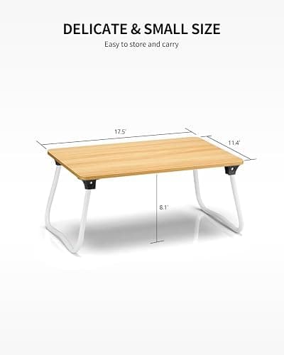 Ruxury Foldable Lap Desk Laptop Stand Bed Desk Table Tray, Breakfast Serving Tray, Portable & Lightweight Mini Table, Lap Tablet Desk for Sofa Couch Floor - Wood thumbnail 3