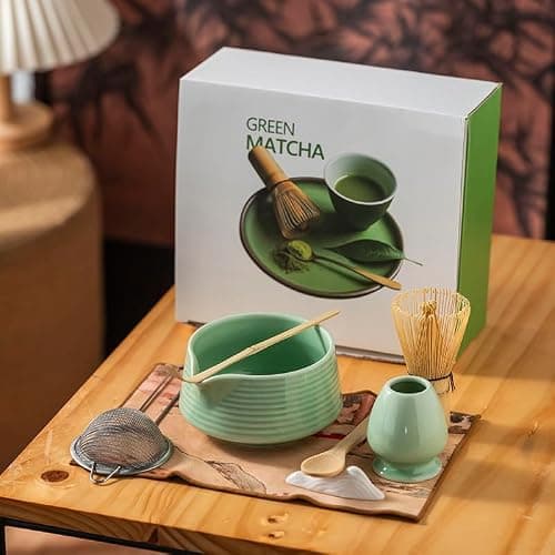 Matcha Whisk Set, Ceramic Matcha Set Includes Matcha Bowl,Chashaku Matcha Scoop thumbnail 9