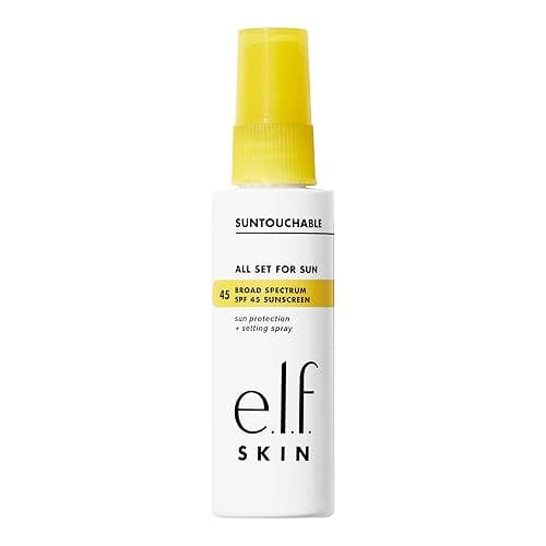 e.l.f. SKIN All Set For Sun SPF 45, Setting Spray With SPF 45 For Long-Lasting Makeup, Weightless, Non-Greasy Formula, Vegan & Cruelty-Free, Packaging May Vary