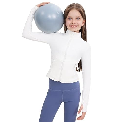 B&GCozy Girls Zip Up Jacket Horse Riding Shirts Athletic Yoga Lightweight Jackets for Girl 6-15 Years thumbnail 4