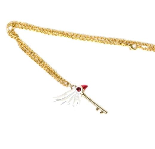 GK-O Anime Card Captor Sakura Kinomoto Sakura Star Wand Keyring Necklace Pendant Key Chain thumbnail 3