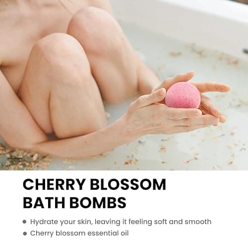 Body & Earth Bath Bombs Gift Set for Women, 10 X 3.5 oz Essential Oils Cherry Blossom Handmade Birthday Gift Idea for Family, Women, Mother's Day Gifts thumbnail 4