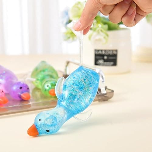 2 Pcs Glitter Cute Duck Squishy Sugar Stress Ball, Kawaii Squishy Stress Balls, Soft Slow Rising Sensory Fidget Toy, Ultra Soft Squeeze Ball for Anxiety Relief & Stress Relief, Ideal Desk Decor thumbnail 6