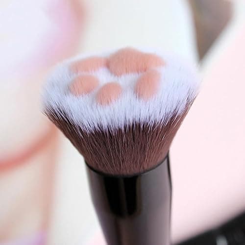 Cat Paw Makeup Brush – Soft Fiber Foundation Brush, Multi-Functional Beauty Tool, Portable, Wooden Handle, 6.30"x1.57"x0.79" (Black) thumbnail 3