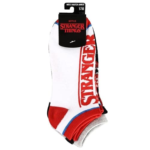 Bioworld Stranger Things Logos Casual Ankle Socks for Men 5-Pack thumbnail 7