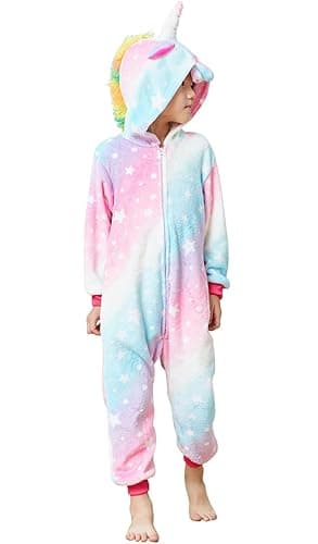 HQFURS Unicorn Onesie for Kids Animal Pajamas Cosplay Halloween Unisex Costume thumbnail 6