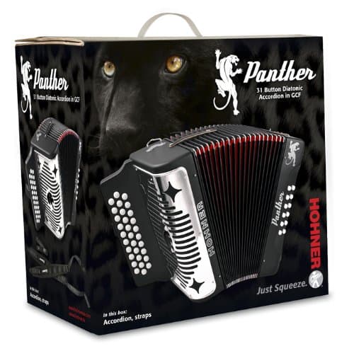 Hohner Panther Diatonic Accordion - Keys G/C/F Bundle with Gig Bag and Austin Bazaar Polishing Cloth thumbnail 9