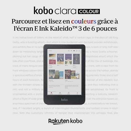 Kobo Clara Colour | Liseuse eBook Couleur | Écran Couleur E Ink Kaleido™ 3 sans Reflets de 6" | Option Mode Sombre | Étanche | Livres Audio | 16 Go de Stockage | Noir thumbnail 2