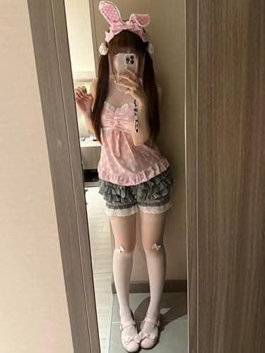 TYATVS 2000s Clothing Polka Dot Tank Tops Y2k Whimsy Twee Vintage Shoujo Tees Harajuku Clothes Cutecore thumbnail 3