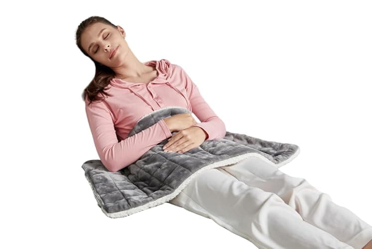 JAQUETEA Weighted Heating Pad for Period Cramps and Back Pain, XL Heating pad 17"x33",Electric Heating Pad for Shoulder, 4.9LB Heated pad with 4 Heating Levels, Dorm Room Essentials,Machine Washable - Image 1
