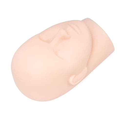 Beayuer Facial Mannequin Practice Training Head for Put on Makeup and Lash Extension Cosmetology Doll Head Soft Touch Rubber Practice Face Model Easy to Clean by Skincare Essential Oil (1 Pc, White) thumbnail 9