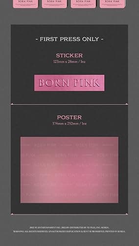 BLACKPINK BORN PINK 2nd Album BOX SET Version CD+Photobook+Accordion Lyrics Paper+Large Photocard+Postcard+Instant Film+Selfie Photocard+Tracking (PINK Version) thumbnail 7