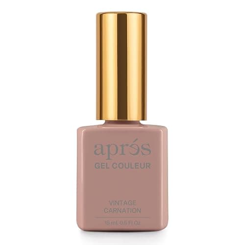 APRÉS Gel Couleur Trio Set - Gel Color, Base Coat, Non-Wipe Top Coat (15ml), Nail Polish Bundle (Vintage Carnation) thumbnail 5