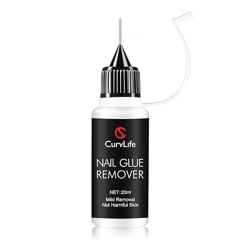 Curvlife 20ml Pinpoint Nail Glue Remover for Press on, Multi-Functional Remover for Nails Tips, Gentle Glue Remover for Gel x Nails, Non-Acetone Nail Polish Remover - Image 1