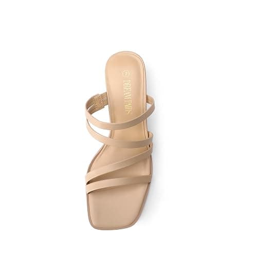DREAM PAIRS Women's Strappy Heels Block Open Toe Low Heel Chunky Mules Sandals Dress Shoes thumbnail 3