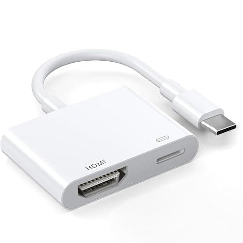 Apple MFi Certified USB-C to HDMI Adapter 4K@60Hz for iPhone 16 15 MacBook Pro Air iPad Pro, Digital AV HDMI 2.0 Cord Compatible with Samsung Galaxy S24 - 3 Ports - White - TPE - Image 1