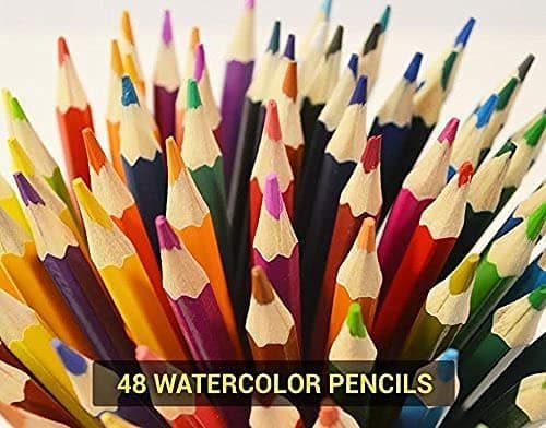 Art Magic Watercolor Pencils, Set of 48 Professional Colored Pencils for Adult and Teens, Premium Art Supplies for Coloring, Blending and Layering thumbnail 8