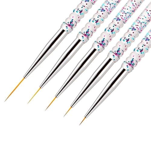 FULINJOY Nail Dotting Tools 10 Pcs Kit - 5 pcs Double-end Nail Dotting tools and 5 Pcs Nail Art Liner Painting Brushes thumbnail 6