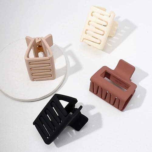 ATODEN 5 Pcs Square Matte Hair Claws for Women & Girls - 2" Non-Slip Strong Grip Hair Clamps for Thin & Medium Hair, Jaw Styling Accessories & Gifts thumbnail 5